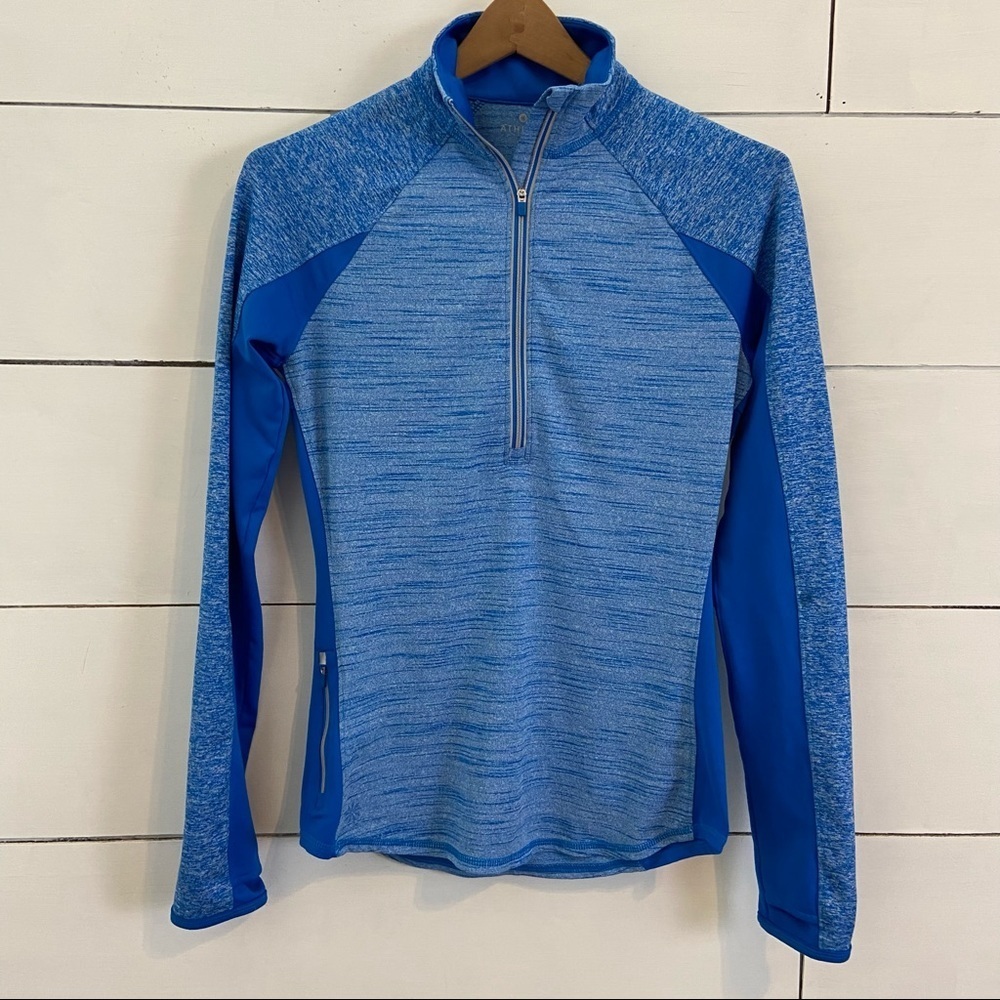 Athleta Running Wild Blue Half Zip Pullover. Size XSmall.